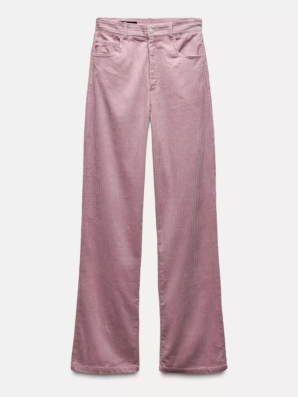 ZARA Dusty Rose Corduroy Wide-Leg Pants